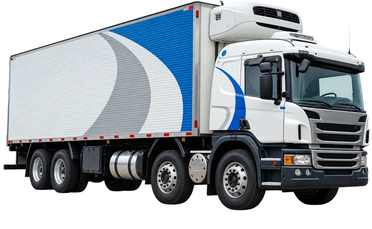 Bi-truck câmara fria — ilustração do veículo